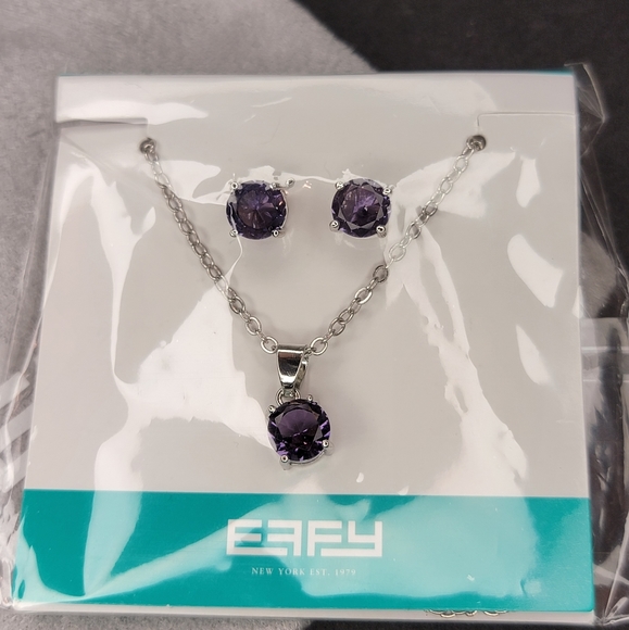 EFFY Jewelry Sets Necklace Pendant and Stud Earrings - Red & Purple Topaz - Picture 2 of 6